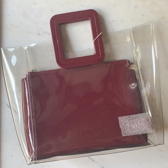 Staud • Burgundy Shirley Leather PVC Bag - Picture 5 of 7